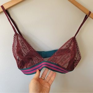 (2/$20) Purple Lace Elastic Band Bralette Medium